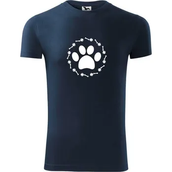 Tlapka míč kost pes - Viper FIT - Pánské zůžené tričko - S ( Námořní modrá (velmi tmavá - téměř černá) )
