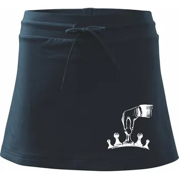 Dámská sukně Šachy - ruka - Sportovní sukně - two in one - XL ( Námořní modrá (velmi tmavá - téměř černá) )