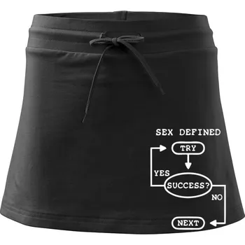 Dámská sukně Sex diagram - Sportovní sukně - two in one - XL ( Černá )
