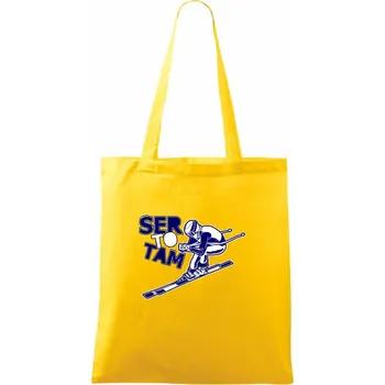 Lyžař ser to tam - Taška bavlněná - 42 x 38 cm ( Žlutá )
