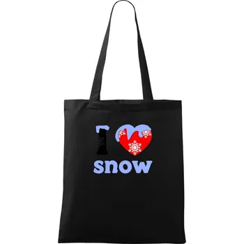 Nákupní taška I love snow - Taška bavlněná - 42 x 38 cm ( Černá )