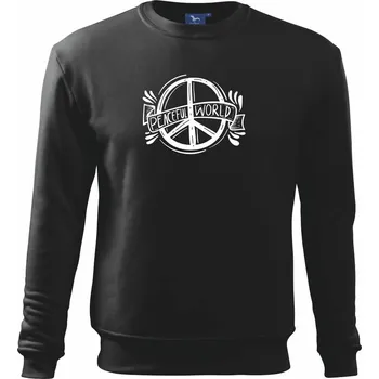 Chlapecké tričko Peaceful world logo - Mikina Essential dětská - 158 cm/12 let ( Černá )