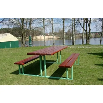 Zahradní lavice HTI Zahradní set Martin KA-P1016 Délka latí: 1500 mm, Typ ukotvení: dlouhé (k zabetonování), Barva konstrukce: šedá komaxit (RAL 7016)