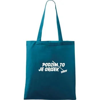 Podzim to je oříšek - Taška bavlněná - 42 x 38 cm ( Petrolejová )