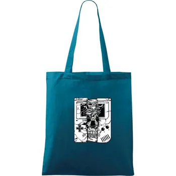 Gameboy Skull - Taška bavlněná - 42 x 38 cm ( Petrolejová )