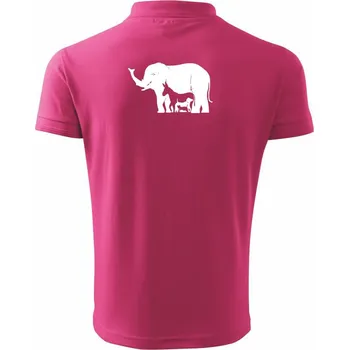 Pánská košile Slon, pes, kočka - Polokošile pánská Pique Polo 203 - 3XL ( Purpurová )