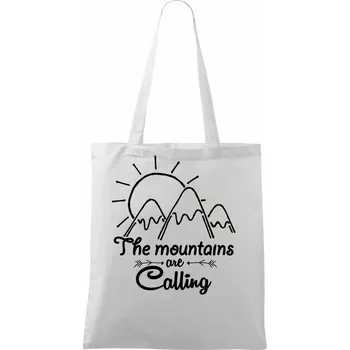 The mountains are calling - Taška bavlněná - 42 x 38 cm ( Bílá )