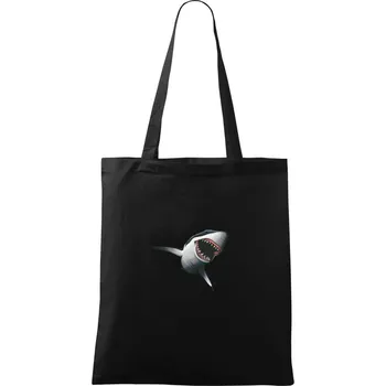Nákupní taška Žralok ve tmě - Taška bavlněná - 42 x 38 cm ( Černá )