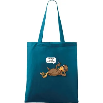 Kouřící pták (Hana-creative) - Taška bavlněná - 42 x 38 cm ( Petrolejová )