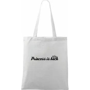 Nákupní taška Princess is back korunka - Taška bavlněná - 42 x 38 cm ( Bílá )