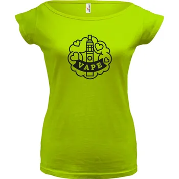 Dámské tričko VAPE (zelené, černý potisk) dámské velikost M (Dámské tričko s potiskem)