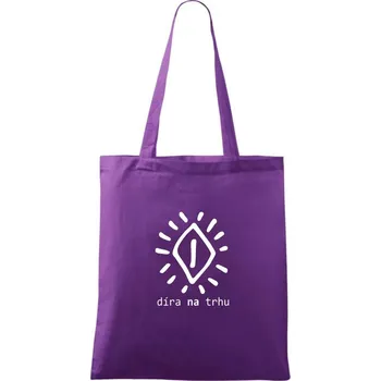 Díra na trhu - Taška bavlněná - 42 x 38 cm ( Fialová )