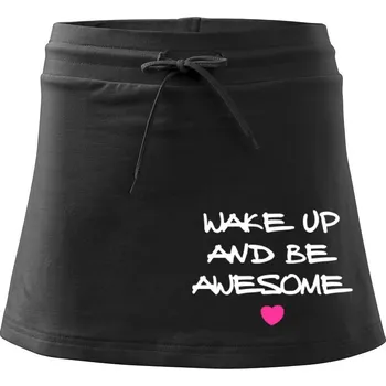 Dámská sukně Wake up and be awesome - Sportovní sukně - two in one - XL ( Černá )