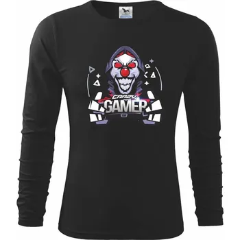 Chlapecké tričko Crazy gamer - Triko dětské Long Sleeve - 122 cm/6 let ( Černá )