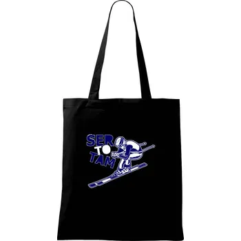 Nákupní taška Lyžař ser to tam - Taška bavlněná - 42 x 38 cm ( Černá )