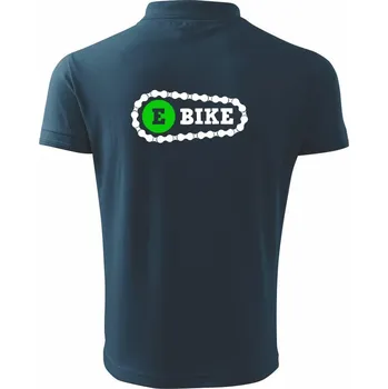 Pánská košile Ebike řetěz - Polokošile pánská Pique Polo 203 - 2XL ( Námořní modrá (velmi tmavá - téměř černá) )