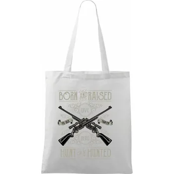 Hunt Or Be Hunted zbraně - Taška bavlněná - 42 x 38 cm ( Bílá )