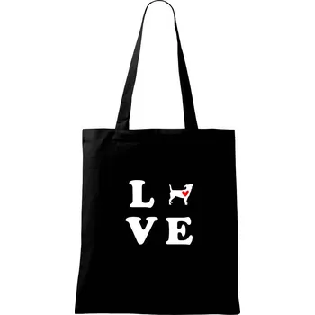 Jack russel terier love - Taška bavlněná - 42 x 38 cm ( Černá )