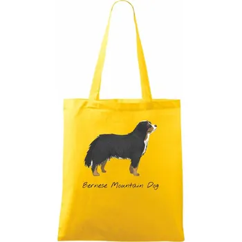 Bernese mountain dog kreslený - Taška bavlněná - 42 x 38 cm ( Žlutá )