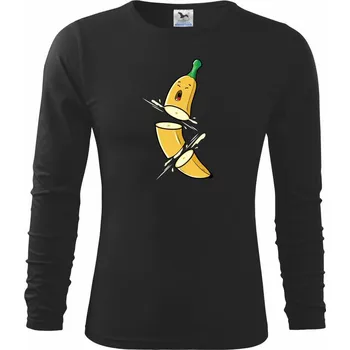 Chlapecké tričko Banana samuraj - Triko dětské Long Sleeve - 122 cm/6 let ( Černá )