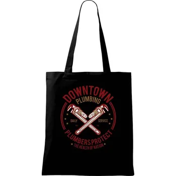 Downtown Plumbing - Taška bavlněná - 42 x 38 cm ( Černá )