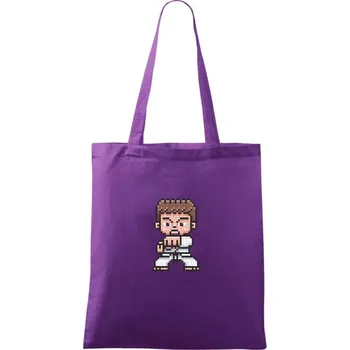 Nákupní taška Karate pixel - Taška bavlněná - 42 x 38 cm ( Fialová )