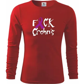 Chlapecké tričko F*ck Crohns - Triko dětské Long Sleeve - 122 cm/6 let ( Červená )