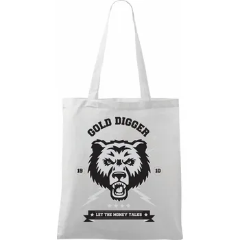 Bear gold - Taška bavlněná - 42 x 38 cm ( Bílá )