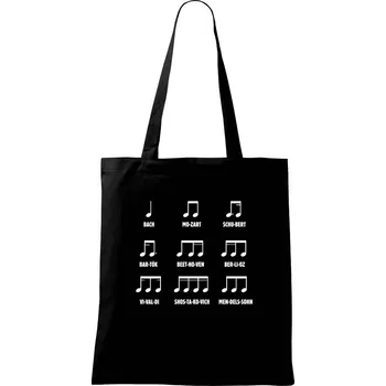 Nákupní taška Noty skladatele - Taška bavlněná - 42 x 38 cm ( Černá )