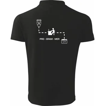 Pánská košile Programer code - Polokošile pánská Pique Polo 203 - L ( Černá )