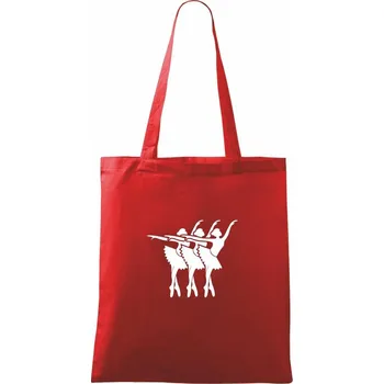 Nákupní taška Tři baletky - Taška bavlněná - 42 x 38 cm ( Červená )