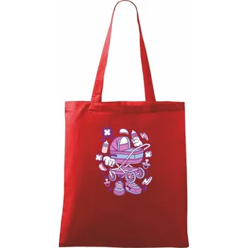 Nákupní taška Babyčarák - Taška bavlněná - 42 x 38 cm ( Červená )
