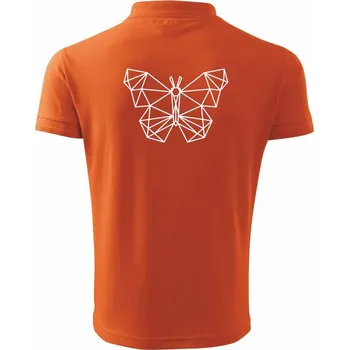 Pánská košile Geometrie - motýl - Polokošile pánská Pique Polo 203 - 3XL ( Oranžová )