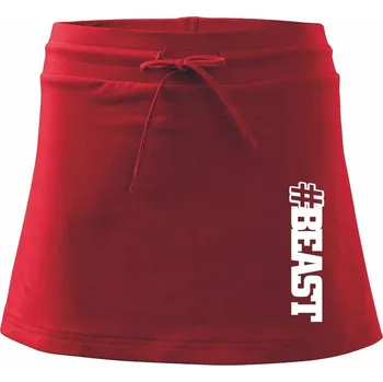 Dámská sukně Beast hashtag - Sportovní sukně - two in one - M ( Červená )