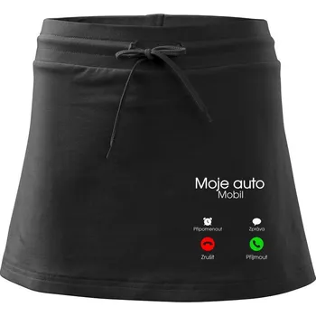 Dámská sukně Moje auto volá - Sportovní sukně - two in one - S ( Černá )