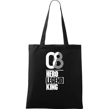 Nákupní taška Hero, Legend, King x Queen 2008 - Taška bavlněná - 42 x 38 cm ( Černá )