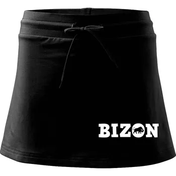 Dámská sukně Bizon nápis - Sportovní sukně - two in one - M ( Černá )