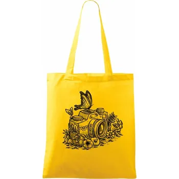 Foťák kreslený motýl - Taška bavlněná - 42 x 38 cm ( Žlutá )
