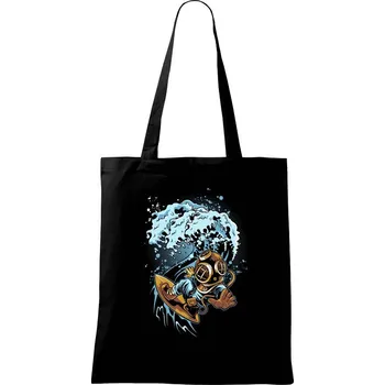 Surfující potápěč - Taška bavlněná - 42 x 38 cm ( Černá )