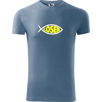 Pánské tričko Rybaření - Loser - Viper FIT - Pánské zůžené tričko - L ( Denim )