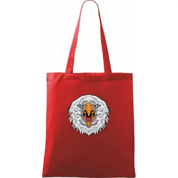 Nákupní taška Hlava rozzlobeného orla - Taška bavlněná - 42 x 38 cm ( Červená )