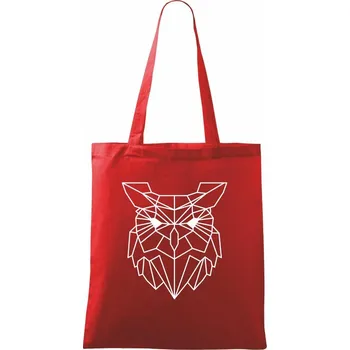 Nákupní taška Geometrie - sova - Taška bavlněná - 42 x 38 cm ( Červená )
