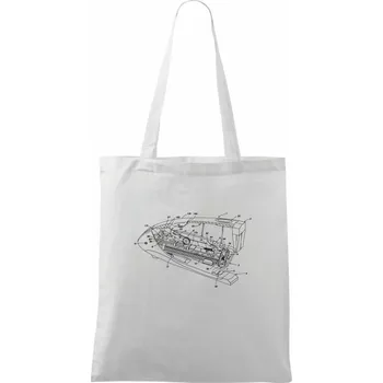Nákupní taška Nákres kancelářská sešívačka - Taška bavlněná - 42 x 38 cm ( Bílá )