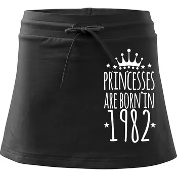 Dámské oblečení Princesses are born in 1982 - Sportovní sukně - two in one - L ( Černá )