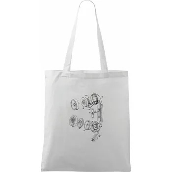 Nákres telefonní sluchátko staré - Taška bavlněná - 42 x 38 cm ( Bílá )