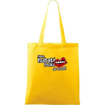 Jsem hubatá holka - Taška bavlněná - 42 x 38 cm ( Žlutá )