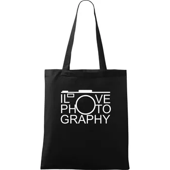 I love photography - Taška bavlněná - 42 x 38 cm ( Černá )