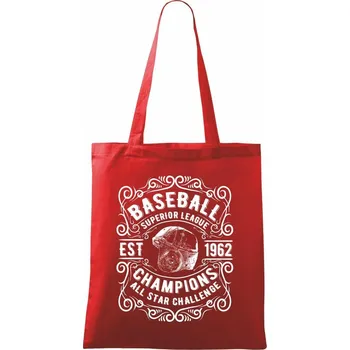 Nákupní taška Baseball Superior League - Taška bavlněná - 42 x 38 cm ( Červená )