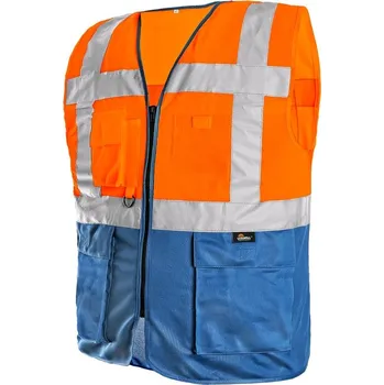 CXS Bolton 1114-037-205-92 oranžová/modrá S reflexní vesta CXS Bolton 1114-037-205-92 oranžová/modrá S
