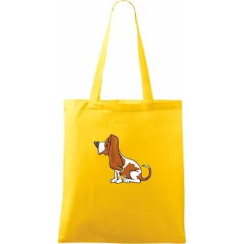 Baset s kulišáckým pohledem - Taška bavlněná - 42 x 38 cm ( Žlutá )